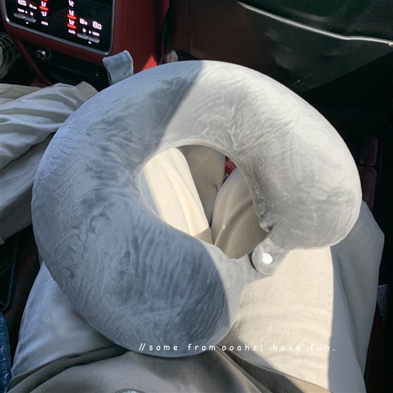 飞行日志~旅行颈枕坐车飞机睡觉护颈记忆枕 U型脖枕头纯色记忆棉