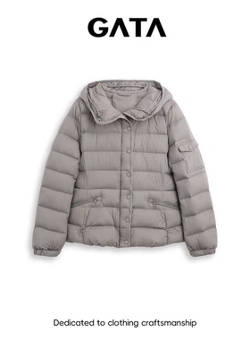GATA伽搭 收腰显瘦连帽短外套 GT1012F02
