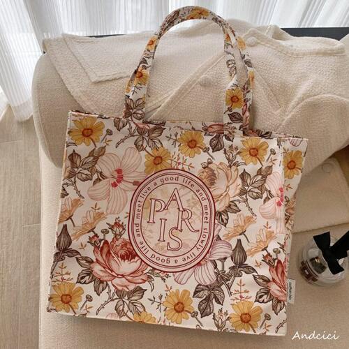 C巴黎I书包@帆布包拉链上班花朵法国AND包IC包通勤手提单肩包女~