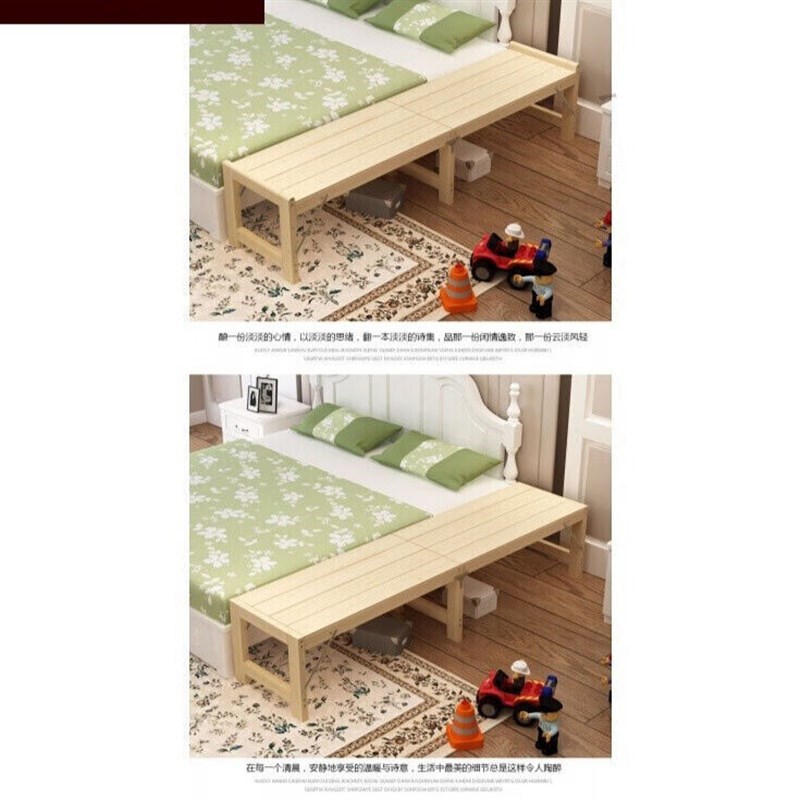 折叠床木头实木拼接折叠木床加宽大床加长小床N单人床边床午休床6