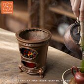 凉堂明铜炉复古炉炉庆松苏工茶炉围炉夜话碳煮家名火炭炉胡庆松制