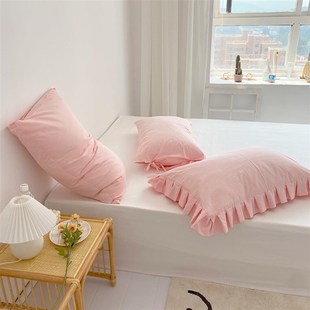 信封韩风花边 甜饼干 少女软糖粉色可爱全棉单人枕套单只74N