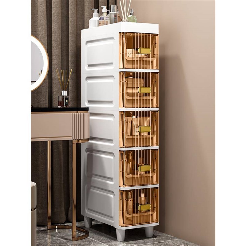 透明夹缝柜置物i架多层卫生间落地抽屉式收纳柜厨房缝隙窄边储物