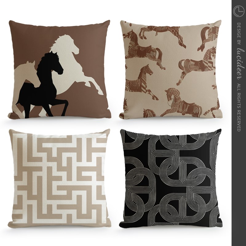 法式中古美拉德色系n欧式复古客厅卧室沙发抱枕靠垫套轻奢靠枕靠