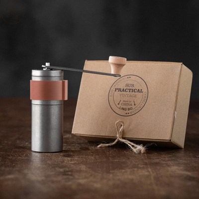 小型户外便携式手摇磨豆机不锈y钢机芯咖啡豆研磨器复古手动磨粉