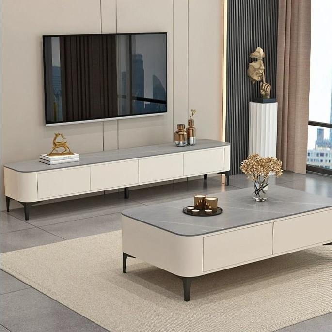 轻奢岩板茶几客厅家用电视柜组合现代简约小户型意式极简网红茶桌