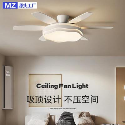 2025年新款护眼风扇灯客厅餐厅家用大尺寸吊扇奶油风广东中山灯具