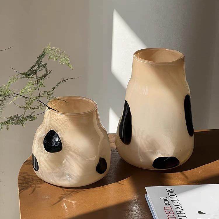 中古风法式玻璃花瓶黑色斑点奶茶色大号水培插花器轻奢装饰,机械设备,其他机械设备,淘宝优惠券,粉丝福利购,淘宝优惠卷
