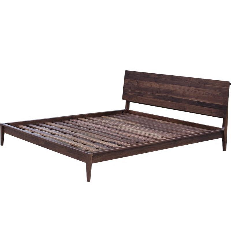 黑胡桃实木床北欧家具白橡木樱桃木日式胡桃木双人床低箱大床