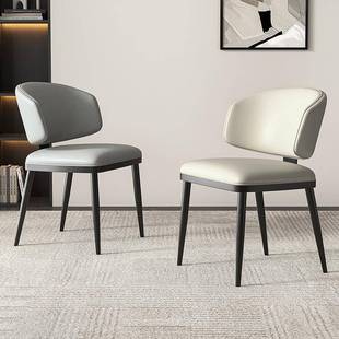 意式极简餐椅家用设计师靠背椅子轻奢简约现代高级感餐桌椅软包