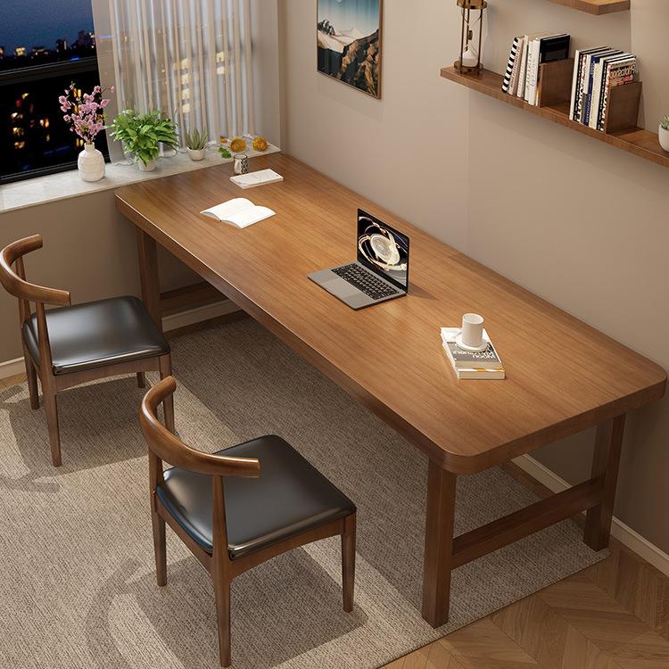 严选实木电脑桌台式桌卧室双人电竞桌办公桌长条学习工作家用书桌