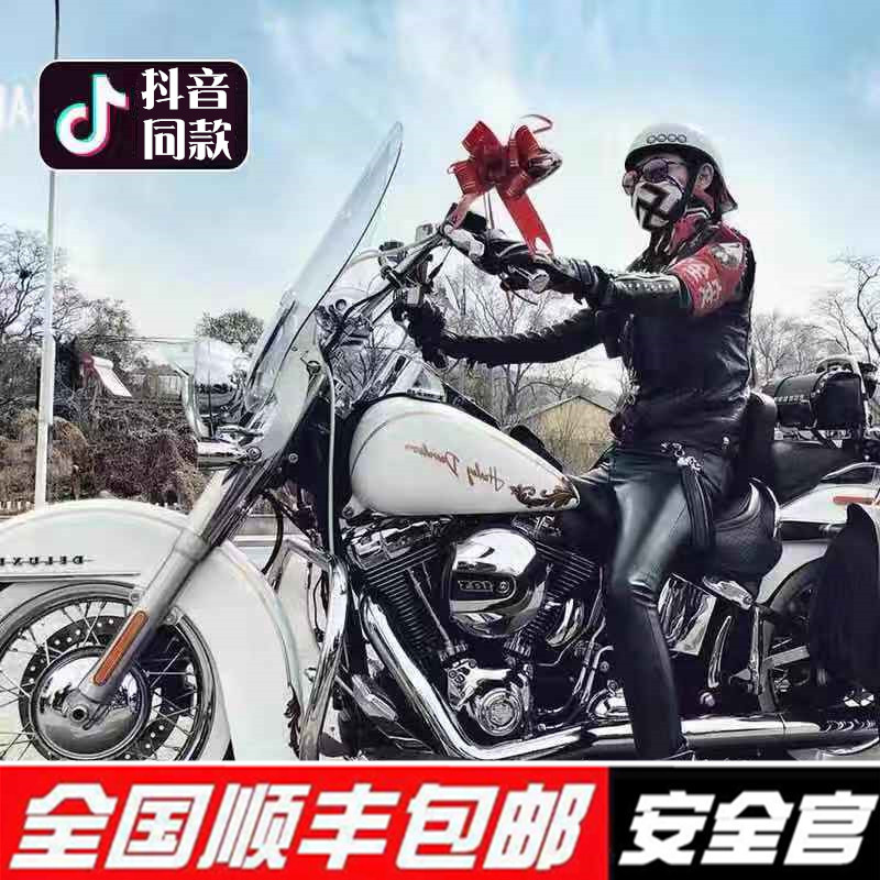 TTCO网红哈雷安全官翘尾复古机车个性瓢半盔电动车轻便式夏季头盔