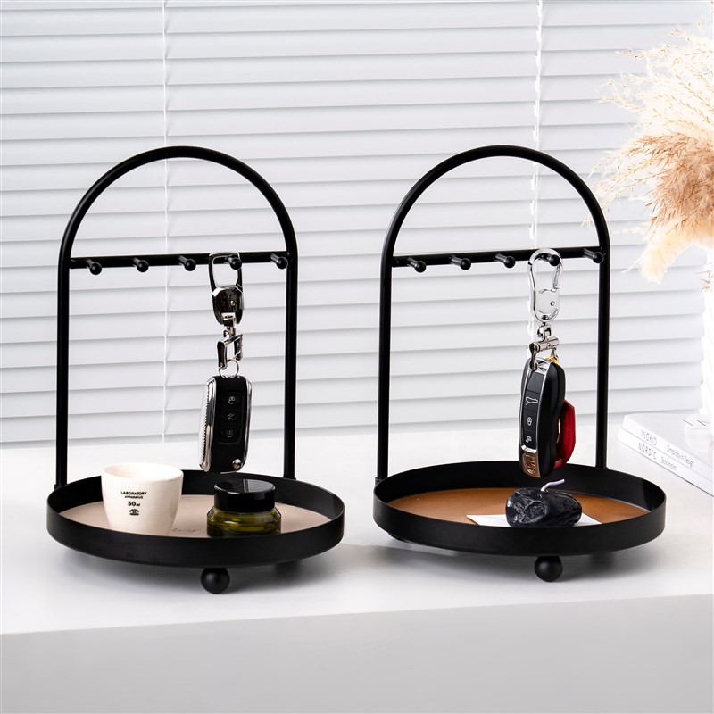 简约钥匙收纳盒玄关桌面整理架置物架托盘摆件轻奢高档入户装饰品