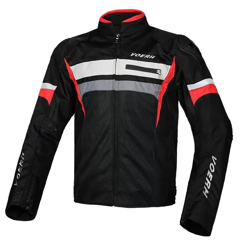 VOERH夏季摩托车骑行服男女透气防摔骑士赛车服机车修身夹克