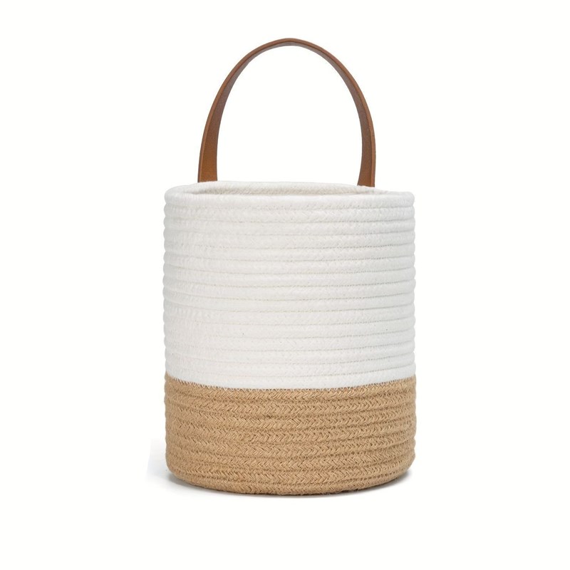 多功能收纳蓝壁挂收纳盒玄关钥匙杂物厨房放姜蒜篮子编织装饰花盆