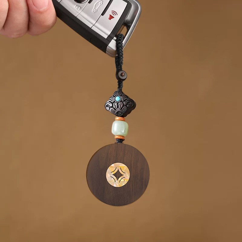 锦贝传说简约檀木质汽车钥匙扣挂饰木质挂件饰品挂情侣礼物手机链