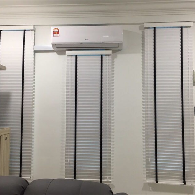白色实木百叶窗帘书房客厅办公室卷帘卧室中式电动遮光木质百页窗