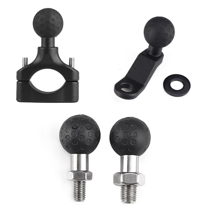 歪嘴2.5CM球头手机导航支架铝合金底座车把锁镜固定配件M10M8球头