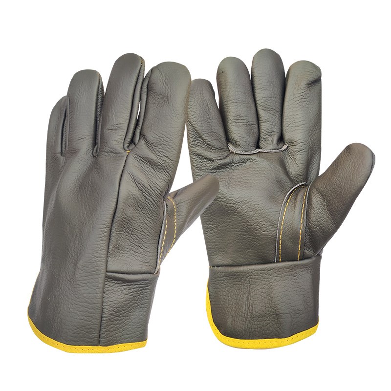 电焊手套防烫柔软牛皮耐高温焊工专用耐磨短款劳保焊接防火线男