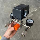 空压机气泵配件巴马调压支架总成欧式 三合一快速接头带LEFOO开关