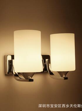现代LED不锈钢玻璃壁灯酒店客房卧室餐厅床头灯风室内轻奢