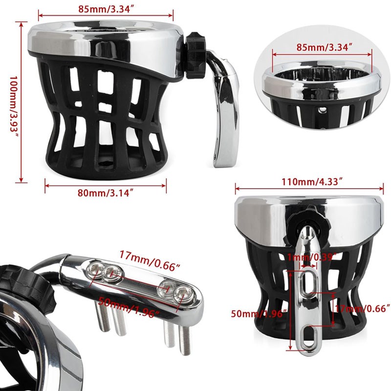 哈雷883滑翔肥仔摩托通用水杯架本田金翼GL1800 F6B改装水壶支架