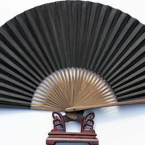 仙宝绍兴传统扇子 全棕扇工艺毛全本黑纸折扇 戏曲曲艺用黑扇子