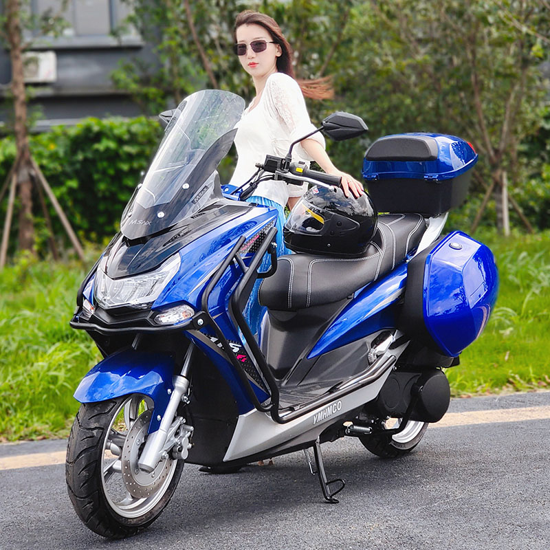 狮吼宏图踏板摩托车150cc燃油车代步车国四电喷前后碟刹整车