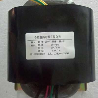 定做DG-R260变压器 220V转20V14A20V0.5A6.5V1A纯铜电源