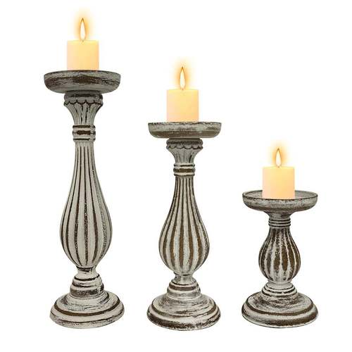 四色可选木制烛台蜡烛摆件轻奢高档创意家居客厅复古装饰摆设