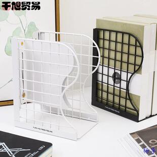 黑白纯色学生大号活动式可伸缩书立创意简约折叠书架书靠
