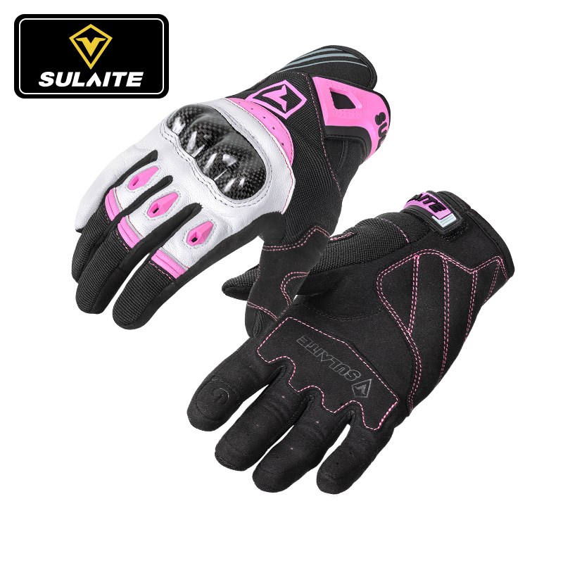 速莱特摩托车手套女款骑行碳纤维复古机车装备男夏季防摔透气