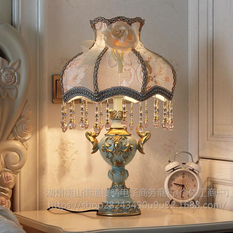 欧式台灯卧室床头可调节亮度插电式家F用轻奢亮超亮结婚陪嫁床头