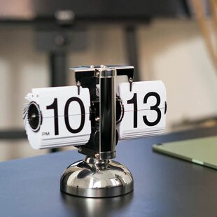 时钟座钟页牌翻页台式台钟机械数字桌面钟欧式闹钟简约钟翻摆件翻