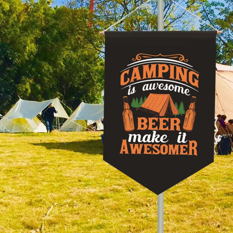 盾旗横幅定制户外l营地旗露营氛围绳彩旗帐篷挂旗集市摆摊广告牌