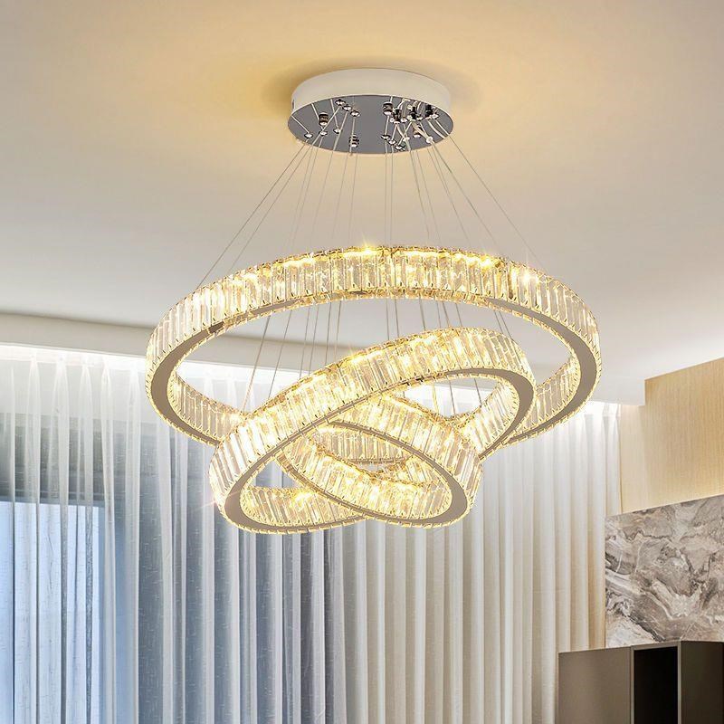 客厅吊灯轻奢水晶灯简约现代大气主卧室灯餐厅2P025年新款灯具网