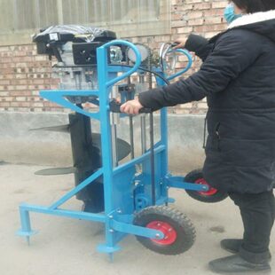 线机电挖坑机单人树架子地钻机杆钻挖洞眼窝机打坑手摇打桩打种机