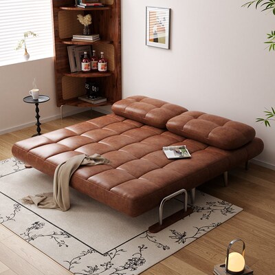 沙发床中古风一体两用2025新款单双人可以长期睡的懒Y人卧室小户