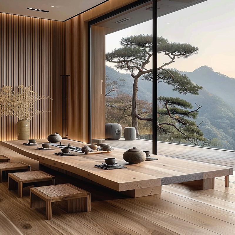 新中式休b闲黑胡桃白蜡木禅意茶桌椅组合办公室酒店民宿别墅茶艺