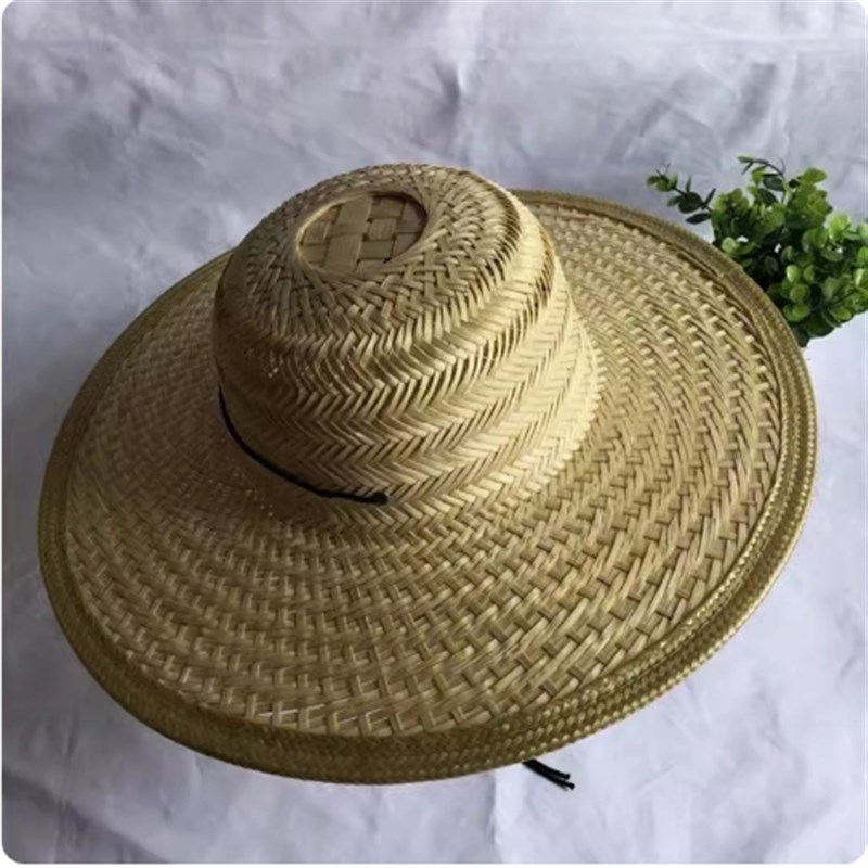 防雨竹制a品太阳草帽夫夏季斗笠帽竹子宽檐女男式海滩工作家用田