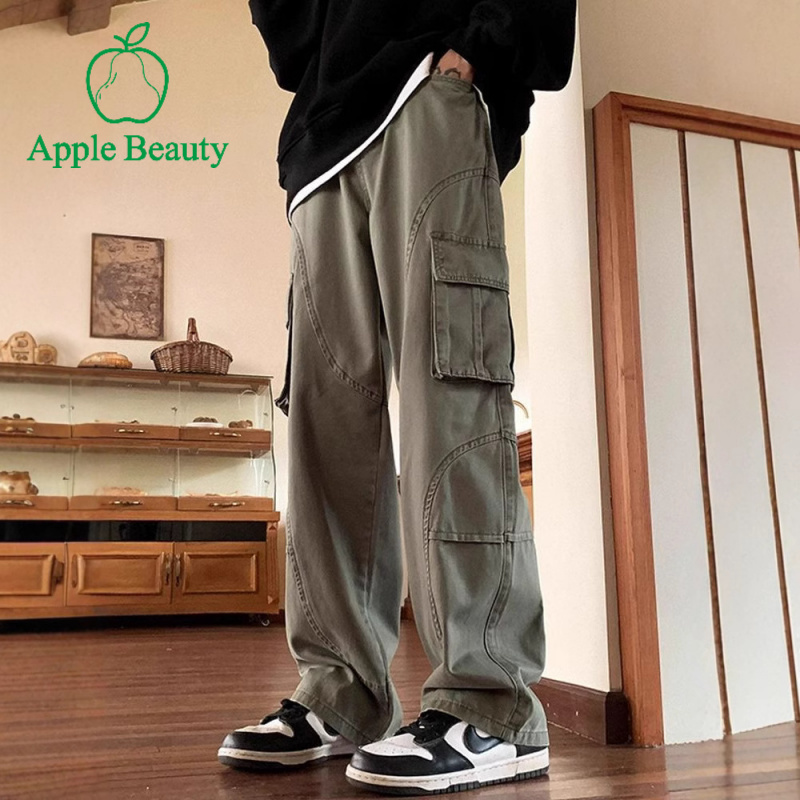 美式复古工装裤男款高街设计感阔