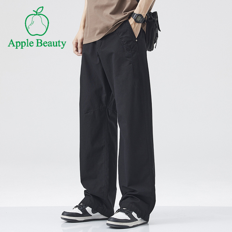 美式复古宽松阔腿休闲裤男士夏季