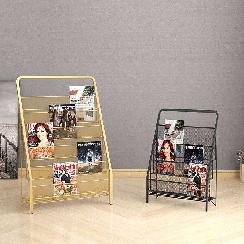 落地儿童书架简易宝宝图书绘本架铁艺收纳杂志架置物架幼儿书报架
