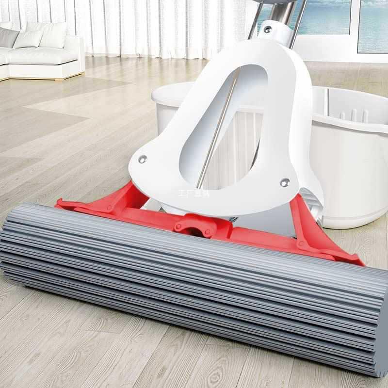 瑞丽达33cm大号胶棉拖把家用对折式拖布吸水地拖墩布海绵拖把