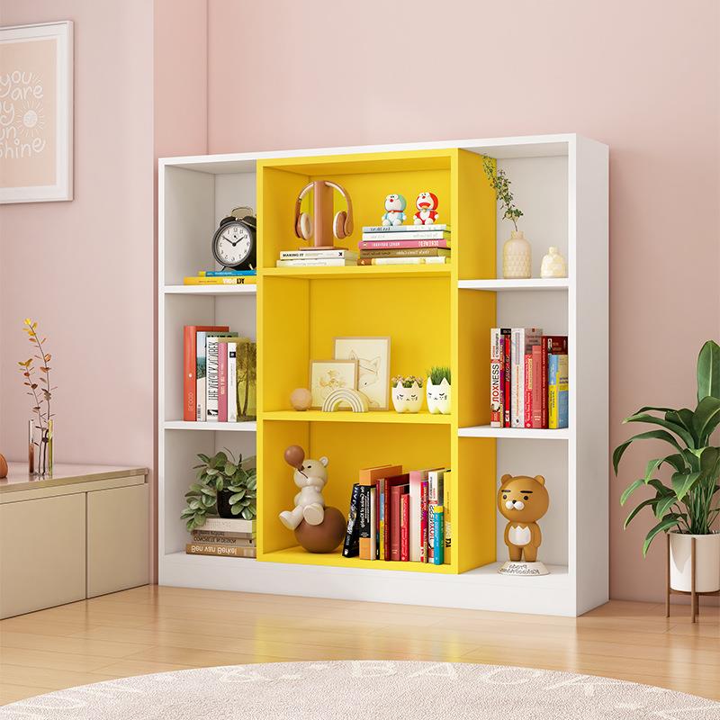 用书简约书柜落地柜子收纳矮儿童书子书格子置物架书架家用落地子