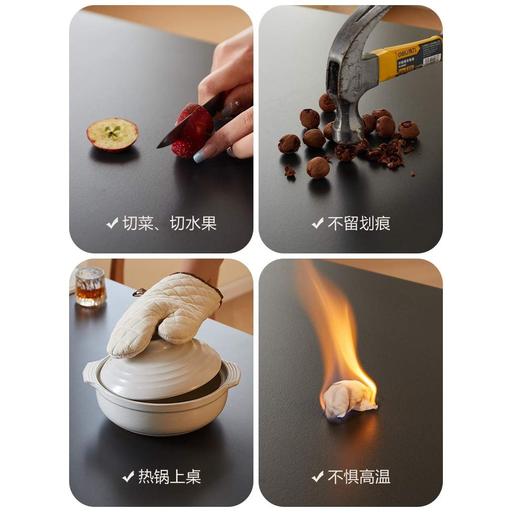 西枝樱桃木餐桌实木日式家用餐厅小户型桌椅子长方形黑色岩板饭桌