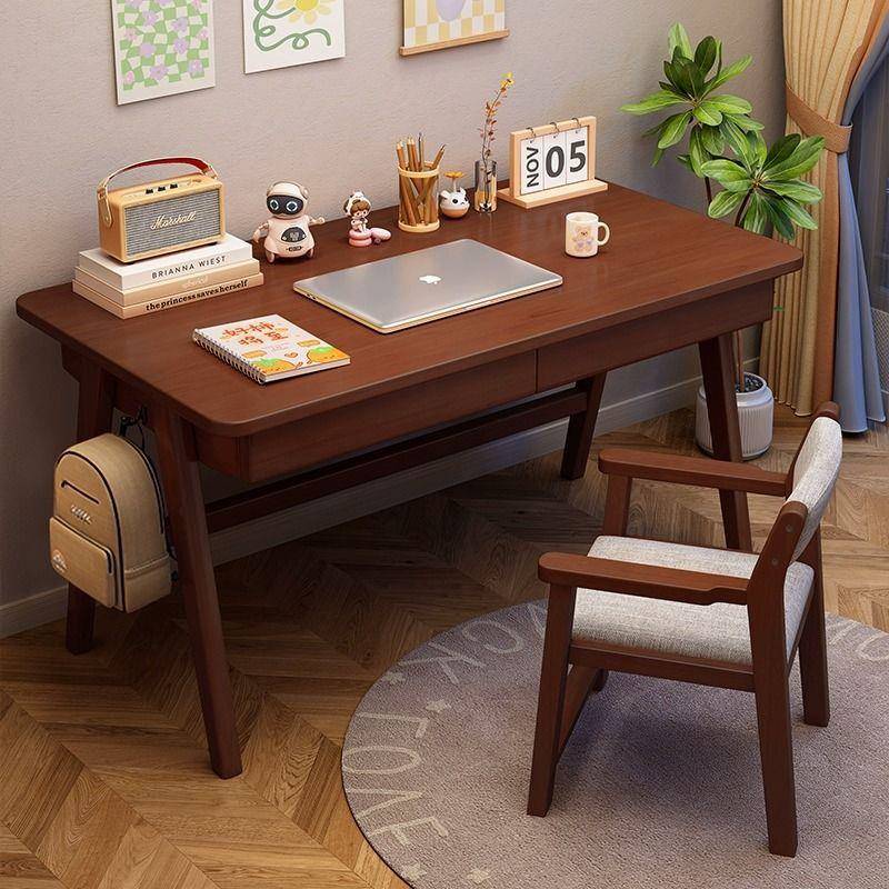 中式实木书桌椅家用中小学生写字学习桌简约书房电脑桌卧室床头桌