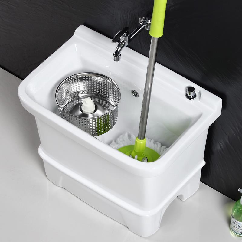 cs双驱动拖把池户外庭院陶瓷拖布池墩布池地拖盆家用卫生间大号高