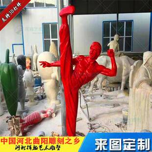 玻璃钢健身雕塑李小龙雕像展馆纪念李小龙拳击武术门厅装 饰品摆件