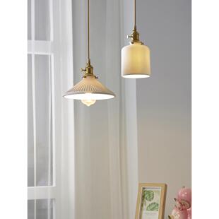 奢元素法式复古卧室床头小吊灯创意中古艺术陶瓷走廊过道餐厅灯具